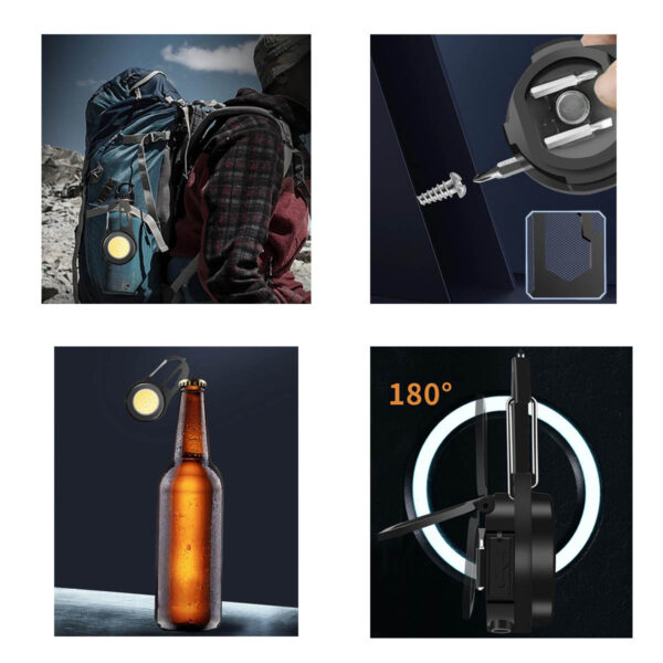 GA1230---Rechargeable COB Keychain Flashlight - Image 3