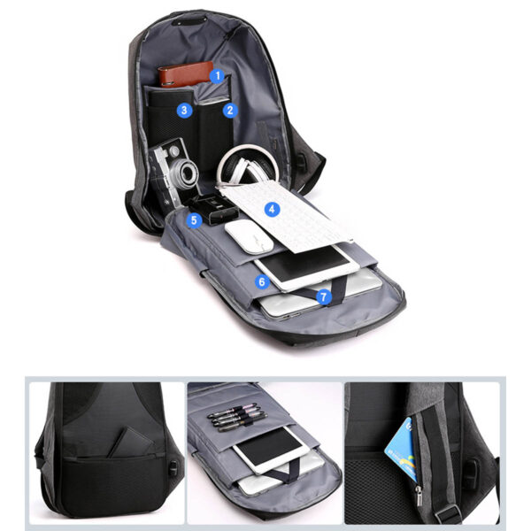 GA1163---15.6 Inch Travel Laptop Bag Rucksack - Image 3