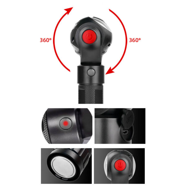 GA1140---Rechargeable Flashlights T6 COB Work Light - Image 4