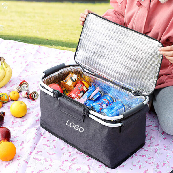 GA1149---Insulated Picnic Basket Cooler Bag - Image 4
