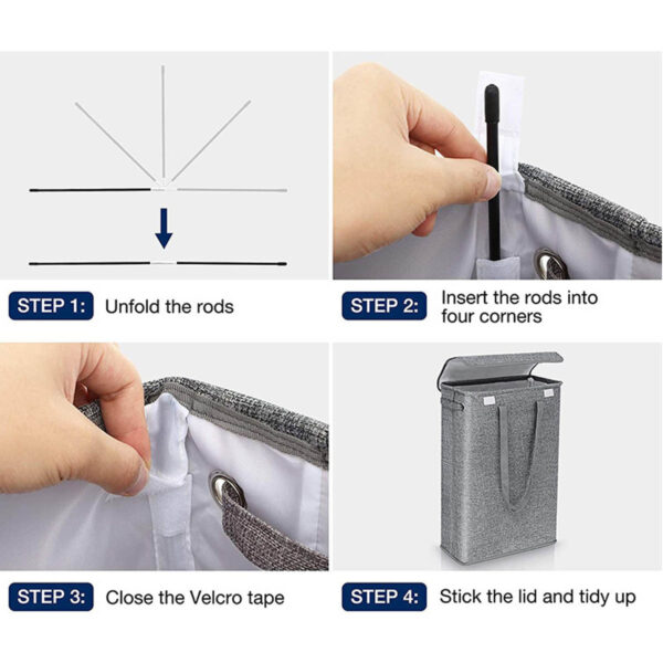 GA1121---Foldable Laundry Hamper Storage Bin - Image 5