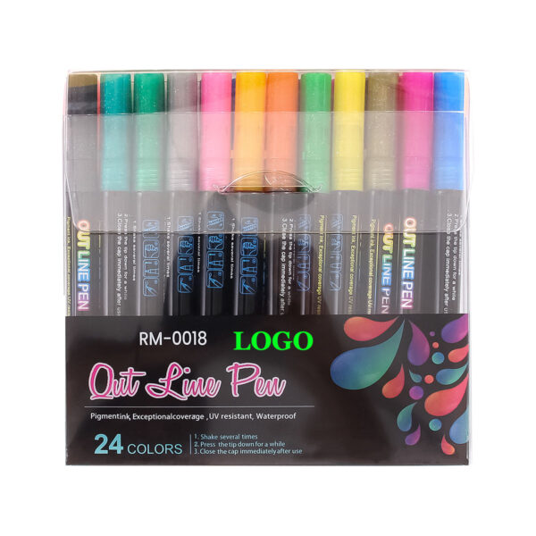 GA1309---24 Colors Outline Markers