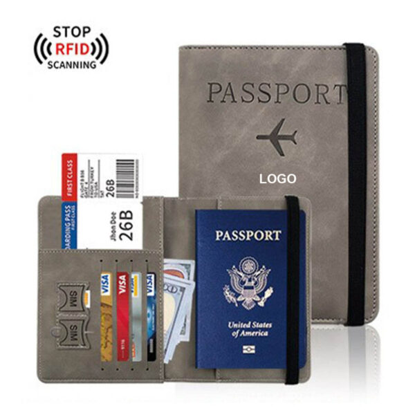 GA1312---RFID Blocking Leather Passport Holder