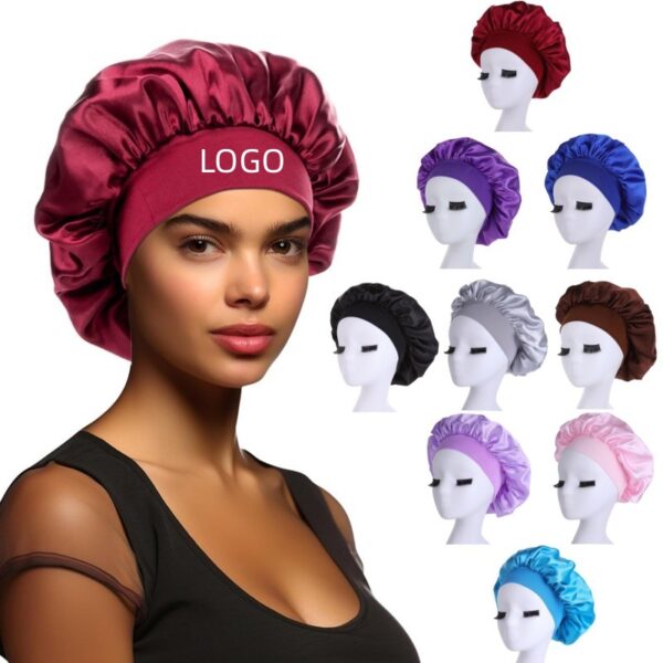GA6001---Women Sleep Caps Satin Bonnet