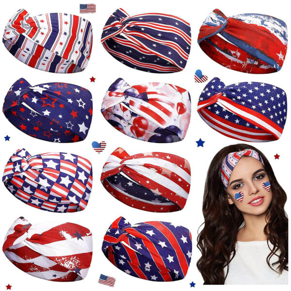 GA1353---American Flag Bandana Sport Headband