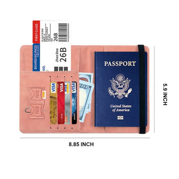 GA1312---RFID Blocking Leather Passport Holder - Image 2