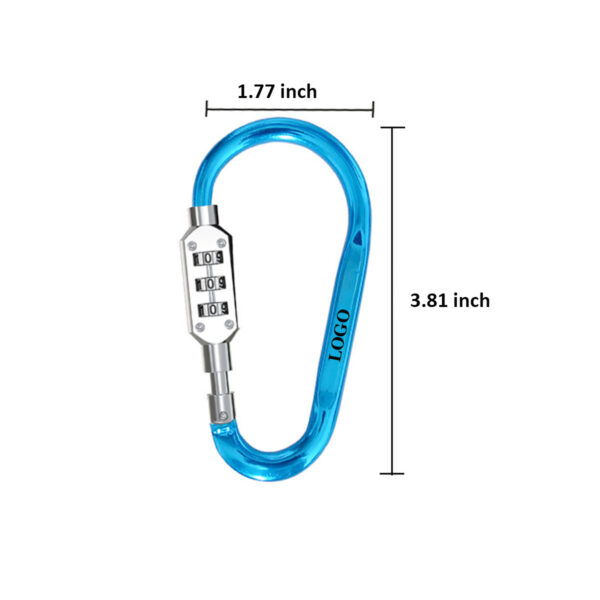 GA1341---Carabiner Keychain Combination Lock - Image 2
