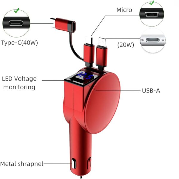 GA6014---Car Charger Retractable - Image 2