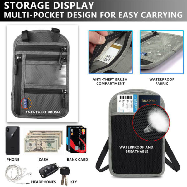 GA1411---Travel Neck Wallet Document Organizer - Image 3