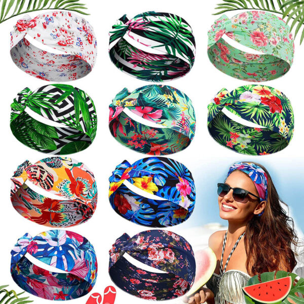 GA1415---Women Headband Boho Hawaii Sweatband - Image 3