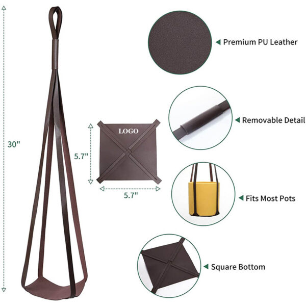 GA1276---Leather Plant Hanger - Image 3