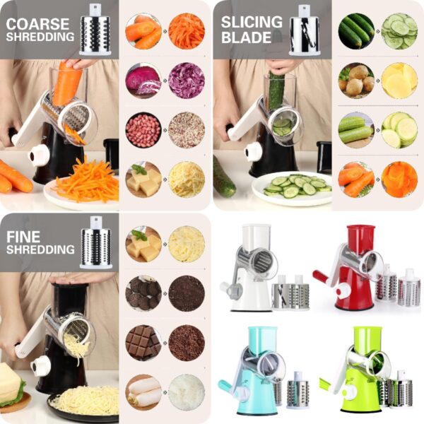 GA6011---Rotary Cheese Grater Vegetable Slicer - Image 3
