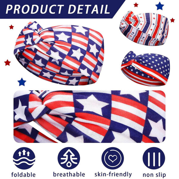 GA1353---American Flag Bandana Sport Headband - Image 3
