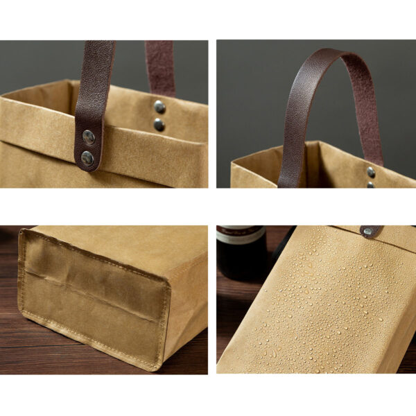 GA1318---Washed Kraft Paper Wine Bag - Image 4