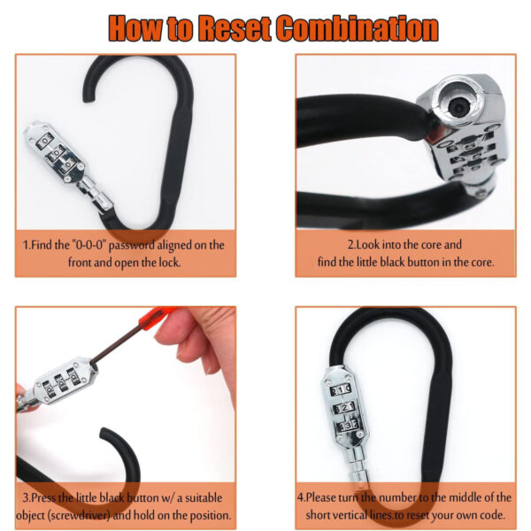 GA1341---Carabiner Keychain Combination Lock - Image 5