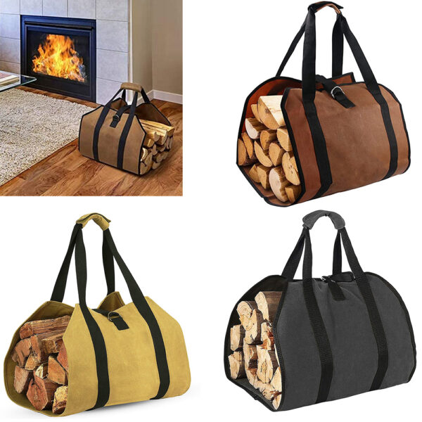 GA1505---Canvas Log Carrier Tote Bag - Image 3