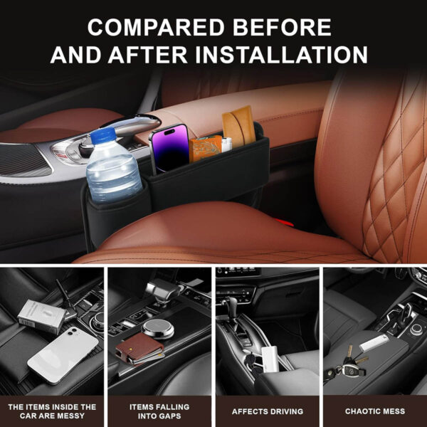 GA1455---Leather Car Box Organizer - Image 4