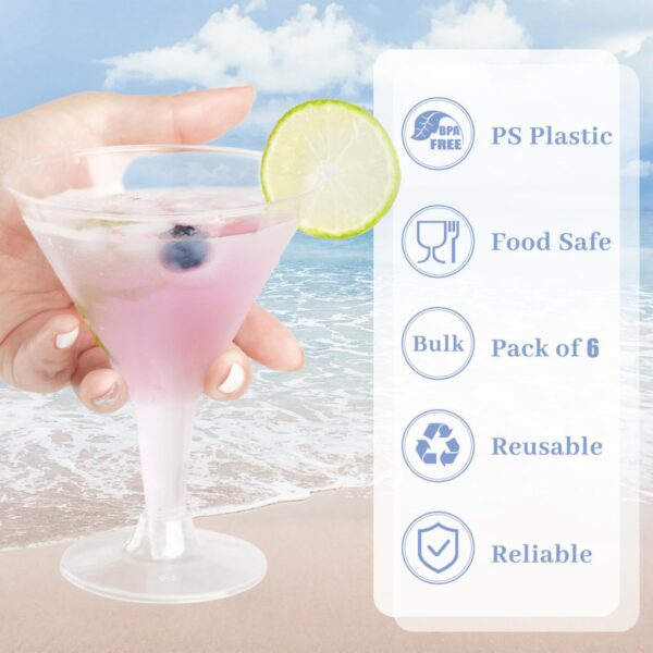 GA6027---6oz Plastic Martini Goblet Glasses - Image 5