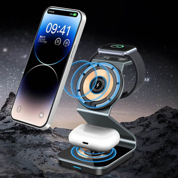 GA1597---3 In 1 Magnetic Wireless Charger Stand - Image 5