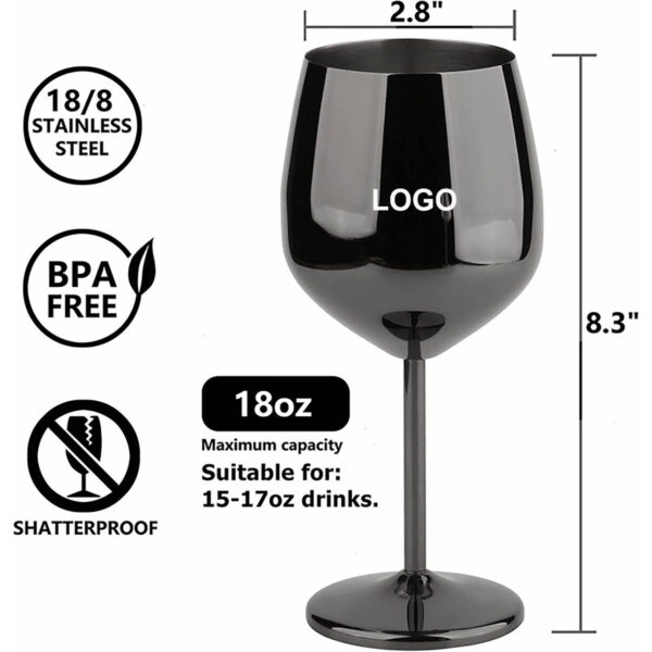 GA1024---Stainless Steel Goblet Wine Glass - Image 2