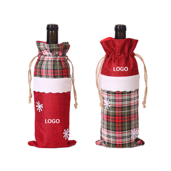 GA7008---Christmas Burlap Wine Bag