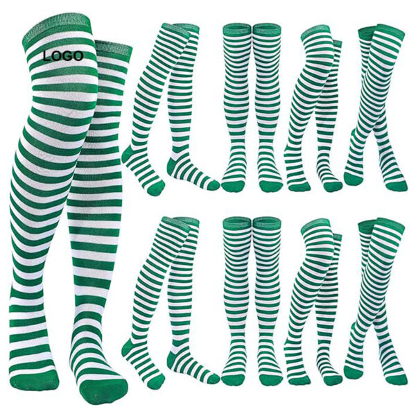 GA1065---Women's Long Striped Socks Christmas