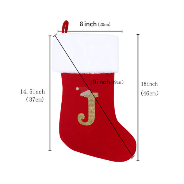GA7005---18 Inches Monogrammed Christmas Stockings - Image 2