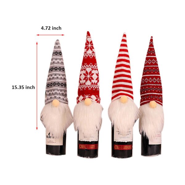 GA7010---Christmas Gnomes Wine Bottle Cover - Image 2
