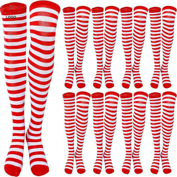 GA1065---Women's Long Striped Socks Christmas - Image 2