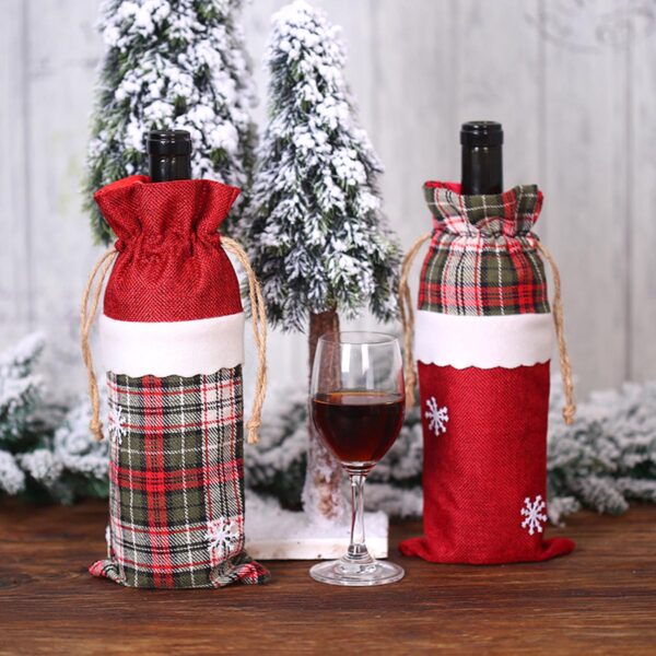GA7008---Christmas Burlap Wine Bag - Image 3