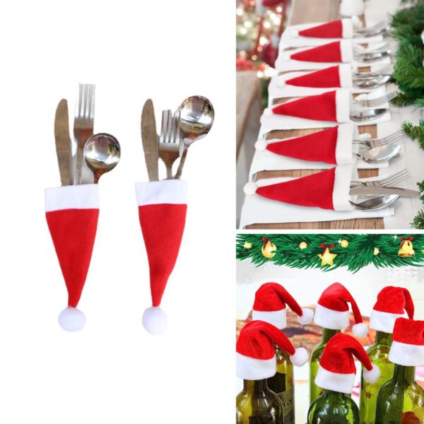 GA7012---Christmas Santa Hats Silverware Holders - Image 3