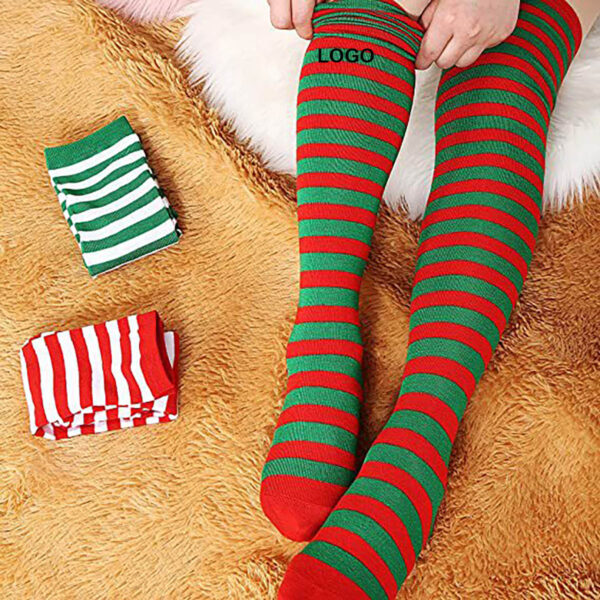 GA1065---Women's Long Striped Socks Christmas - Image 3