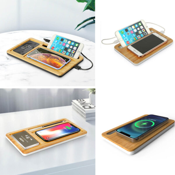 GA1740---Bamboo Wireless Charger For Cell Phone - Image 3