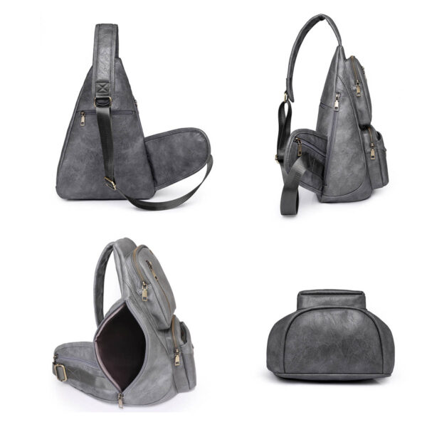 GA1721---Leather Sling Crossbody Backpack - Image 4