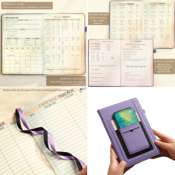 GA1729---Budget Planner Leather Cover Notebook - Image 4