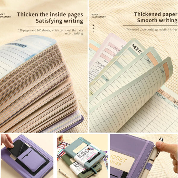 GA1729---Budget Planner Leather Cover Notebook - Image 5