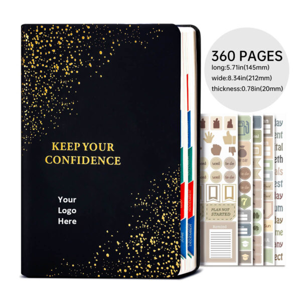 GA1787---Lined Notebook A5 Leather Cover